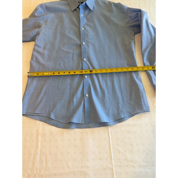 HM Mens Light Blue Easy Iron Slim Fit Long Sleeve Button Down Dress Shirt Large - Picture 4 of 5